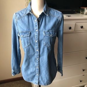Boden Pearl Snap Button Denim Shirt